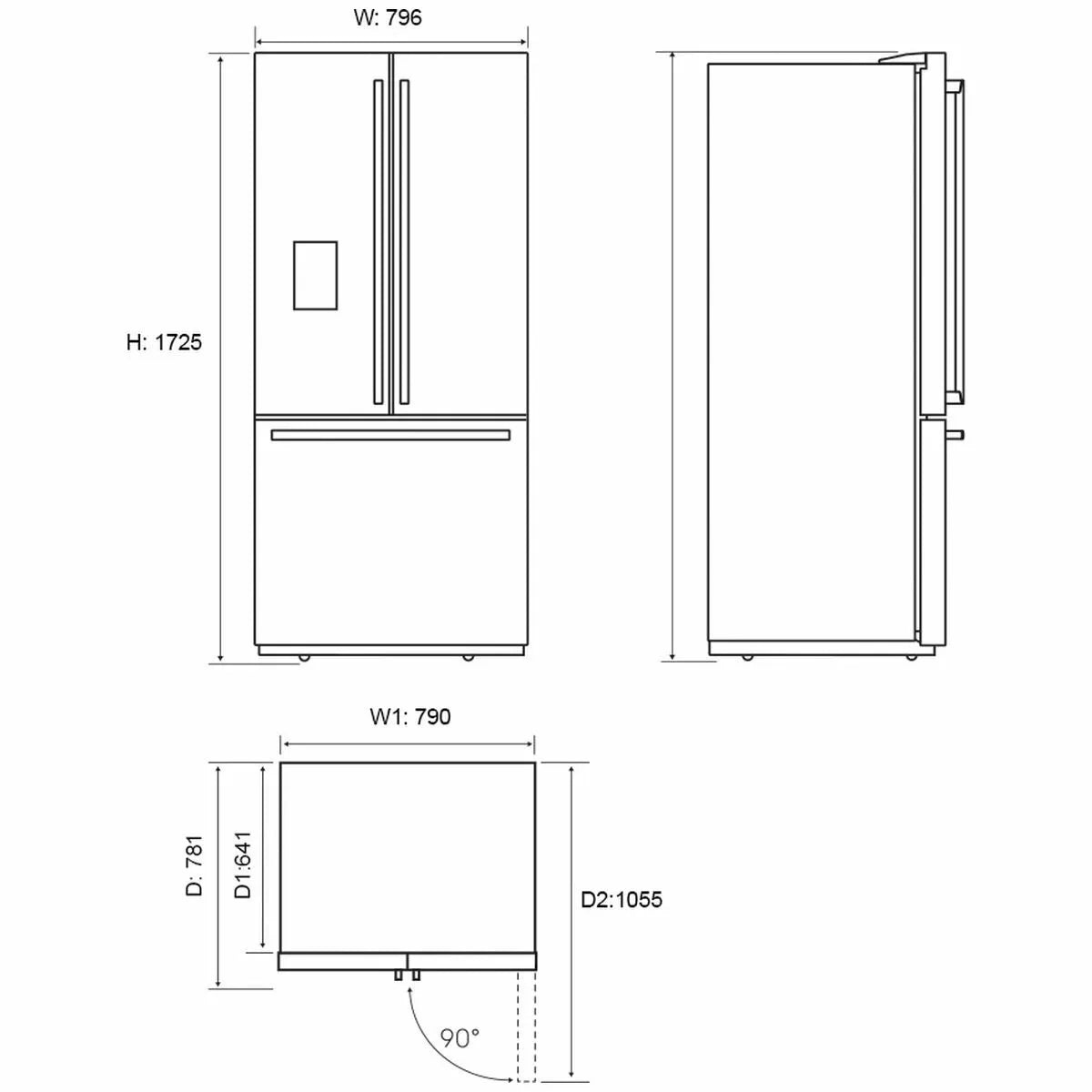 Electrolux 491L French Door Fridge - Dark Stainless Steel EHE5267BC