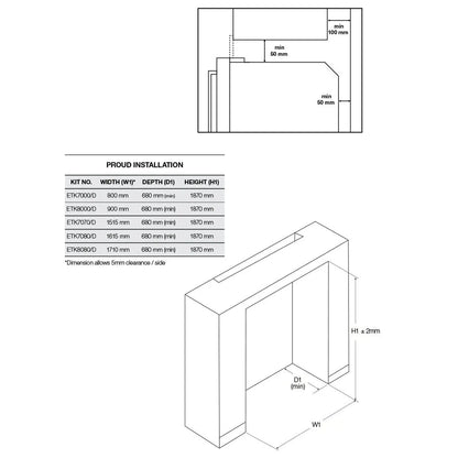 Electrolux 70cm Trim Kit - Fridge Sold Separately ETK7070