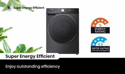 Hisense 10kg/6kg Series 7 Washer Dryer Combo - Black HCF7S1014B