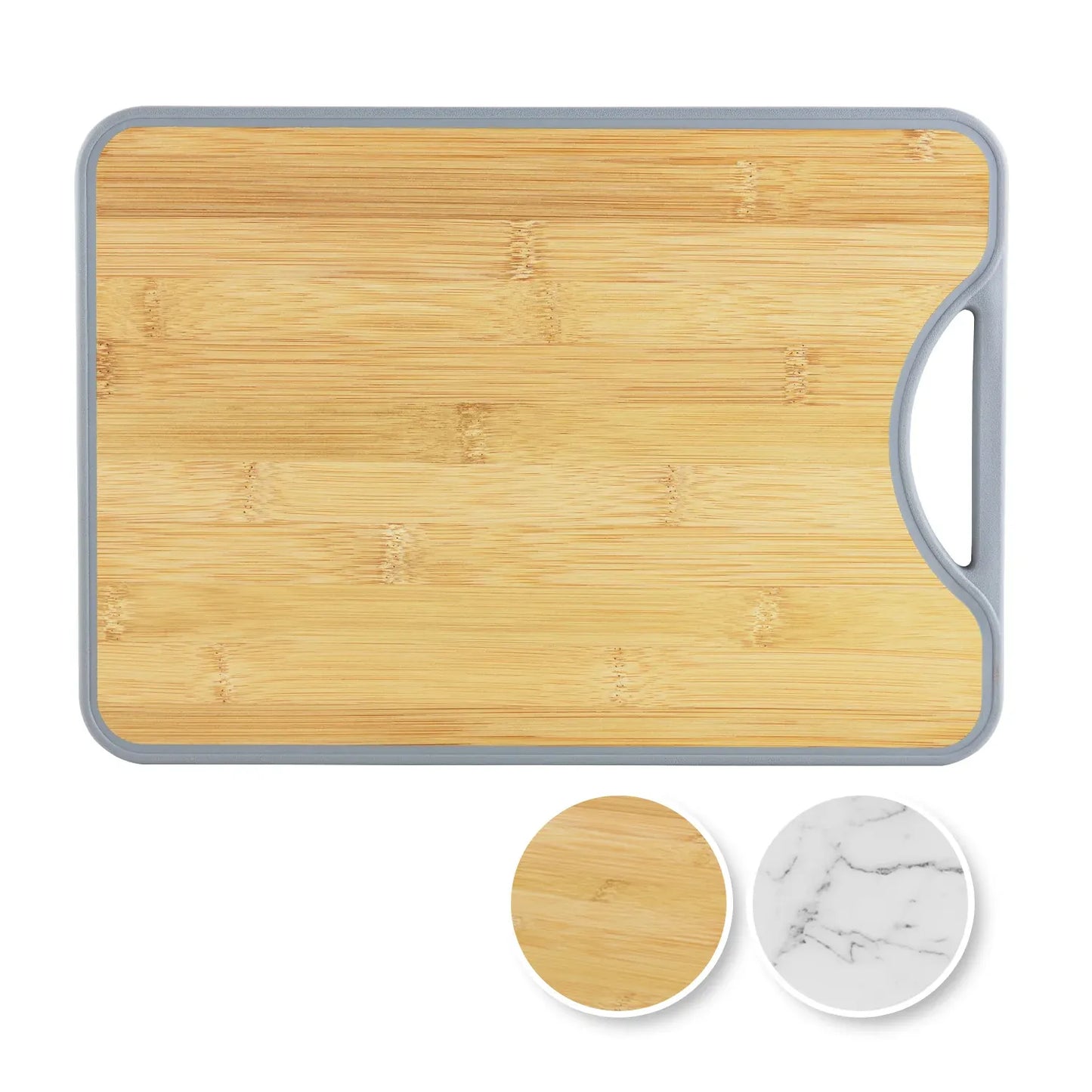 Kleva Double Sided Bamboo and Marble Look Chopping Board KBMCB004