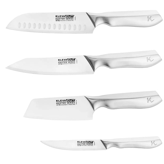 KlevaCut Limited Edition 4 Piece Premium Knife Set with Bonus Bamboo Case KCMSSET400