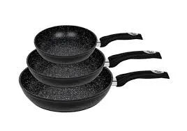 Healthy Choice 3 Piece Forged Frying Pan Set - Black Marble KS030