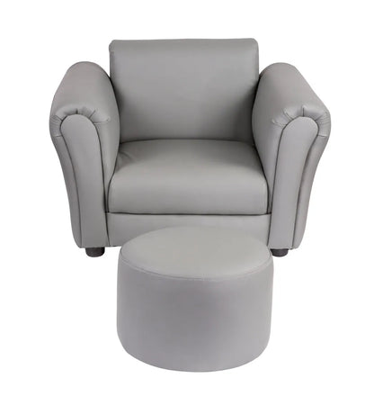 Lenoxx Young Childrens Sofa Chair With Footstool - Grey KS541G