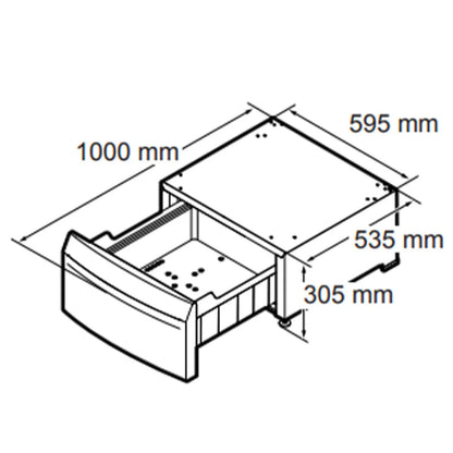 Electrolux Laundry Pedestal with drawer, suitable for 60cm base washers/dryers (heat-pump dryer compatible) PDST61