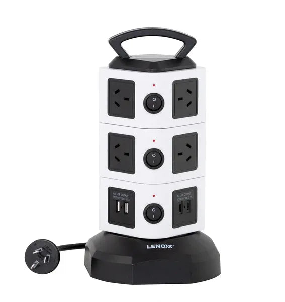 Lenoxx Powerboard Tower 10 Outlets PT1010