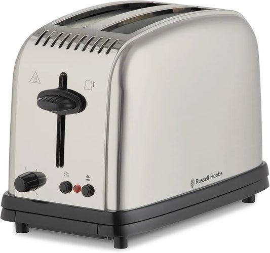 Russell Hobbs Classic 2 Slice Toaster - Brushed Stainless Steel RHT12BRU