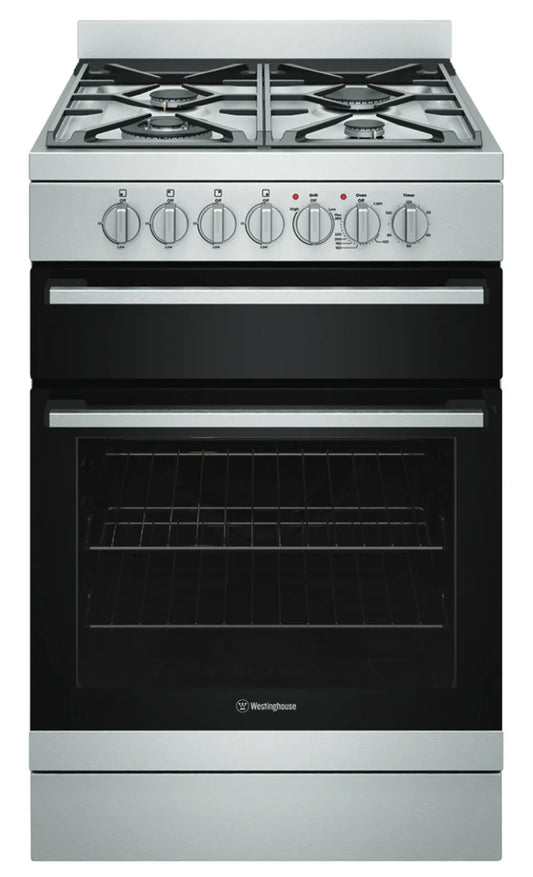Westinghouse 60cm Dual Fuel Upright Stove - Stainless Steel WFE612SC