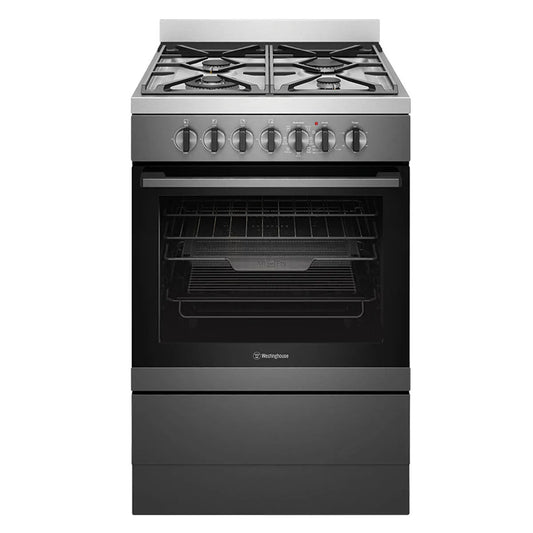Westinghouse 60cm Dual Fuel Fan Forced Freestanding Oven/Stove - Dark Stainless Steel WFE616DSC