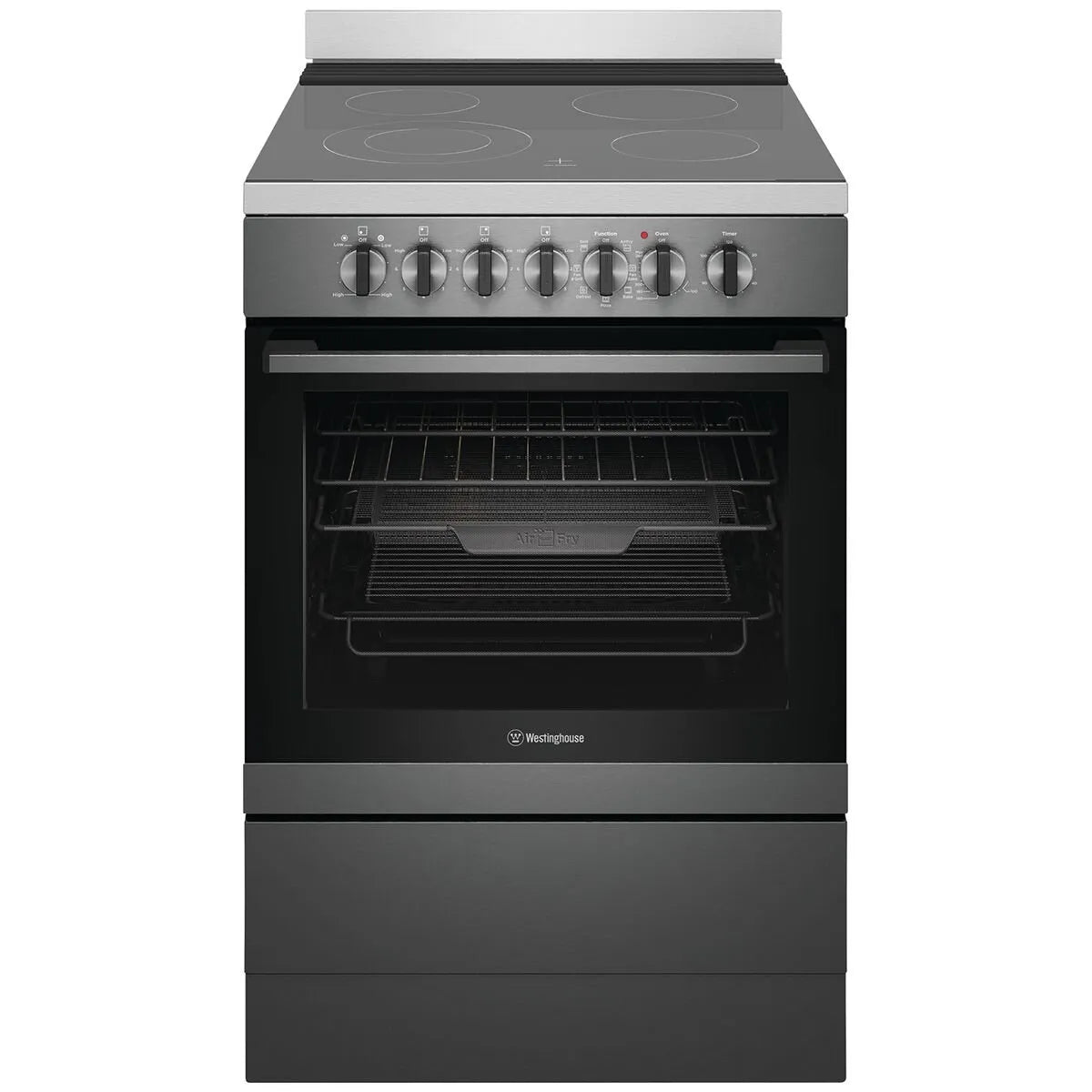 Westinghouse 60cm Electric Freestanding Oven and Ceramic Cooktop - Dark Stainless Steel WFE646DSCB