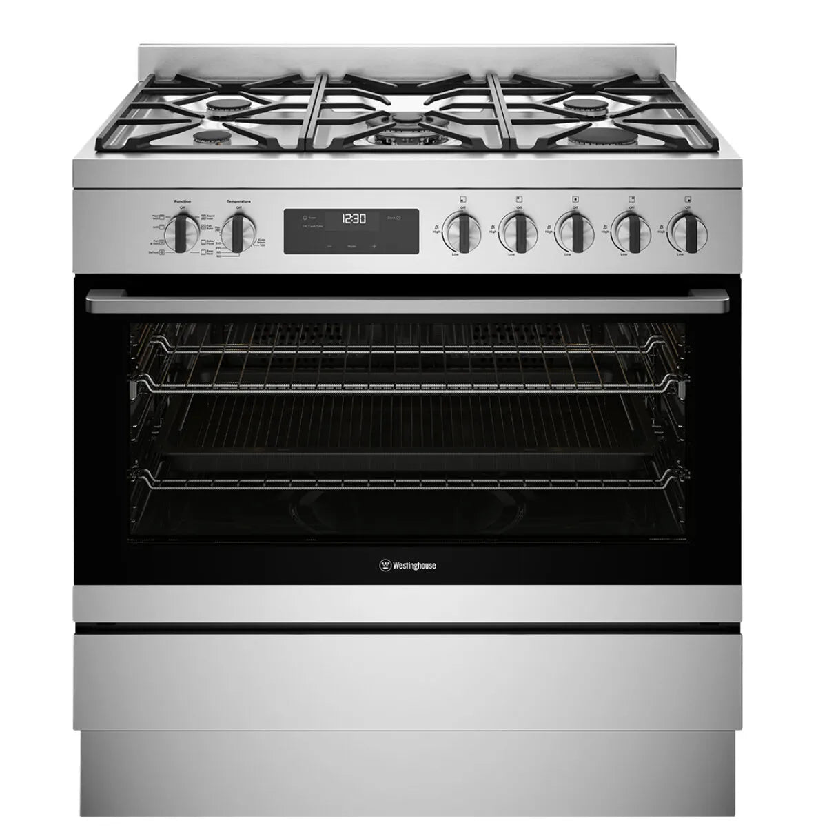 Westinghouse 90cm Dual Fuel Freestanding Cooker - Stainless Steel WFE9515SD