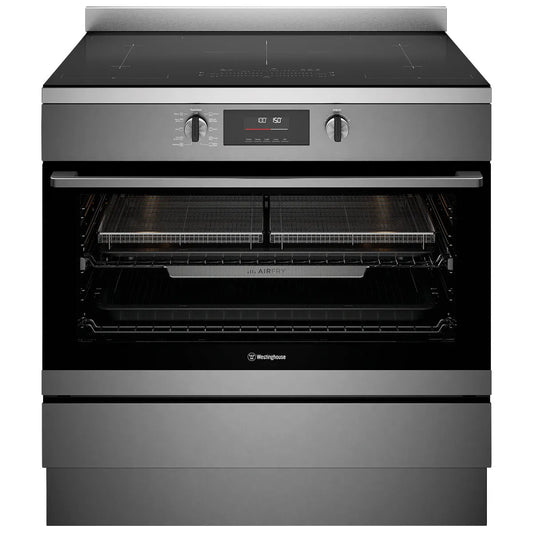 Westinghouse 90cm Electric Freestanding Oven with Induction Cooktop - Dark Stainless Steel WFE9756DD