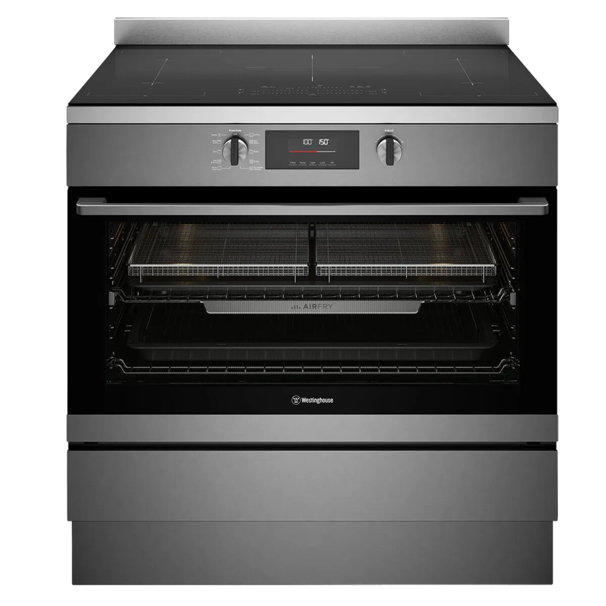 Westinghouse 90cm Induction Pyrolytic Freestanding Cooker with SteamBake - Dark Stainless Steel WFEP9757DD