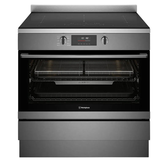 Westinghouse 90cm Induction Pyrolytic Freestanding Cooker with SteamBake - Dark Stainless Steel WFEP9757DD