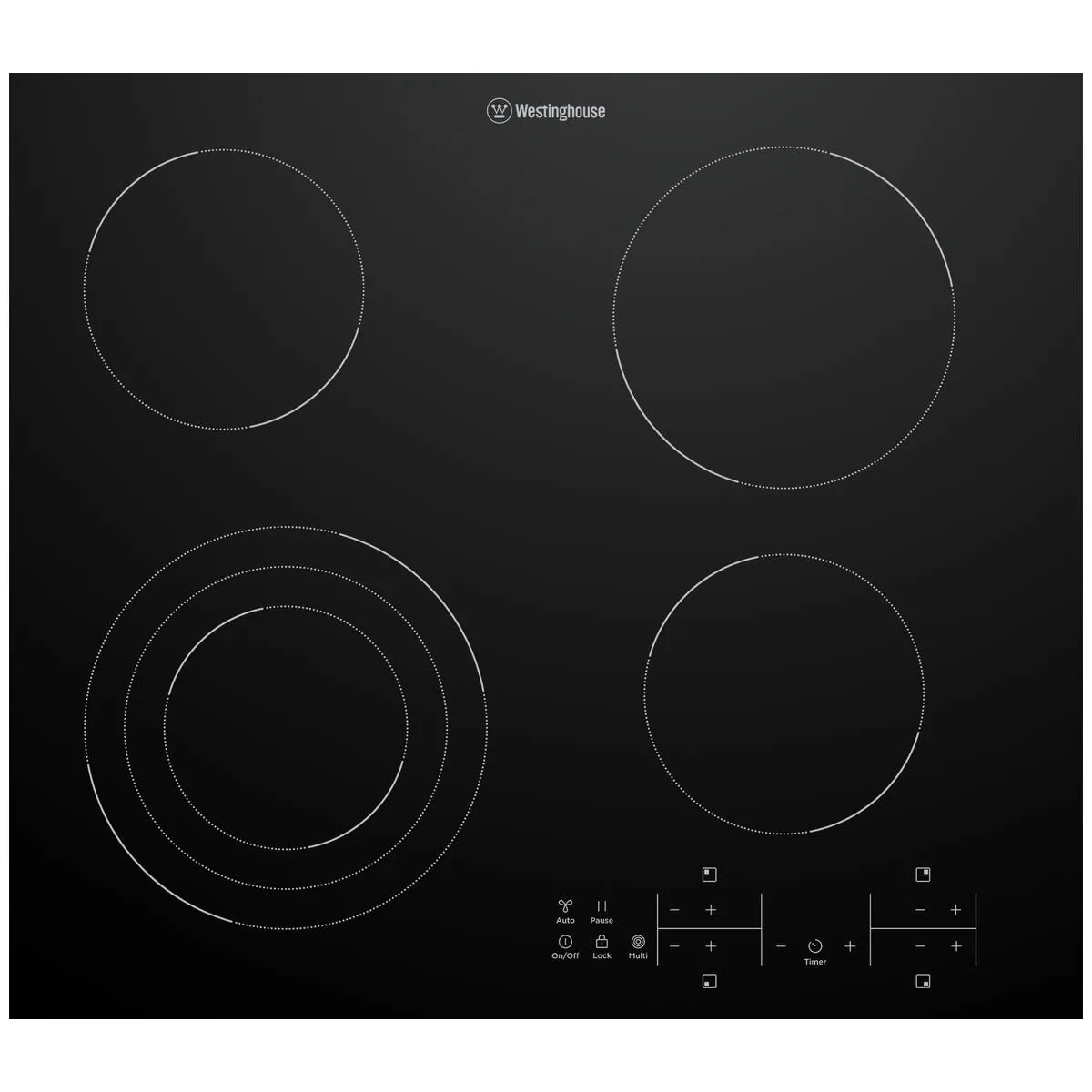 Westinghouse 60cm Triple Zone 4 Burner cooktop WHC643BE