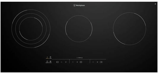 Westinghouse 90cm 3 Zone Ceramic Cooktop with Triple Zone and Hob2Hood WHC933BD
