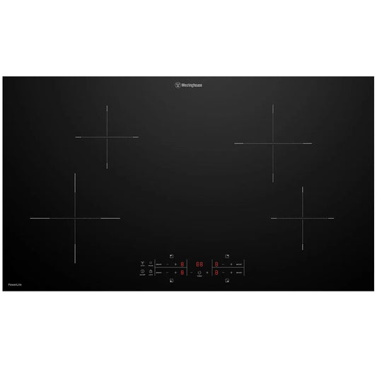 Westinghouse 90cm 4 Zone PowerLite Induction Cooktop WHI942BE