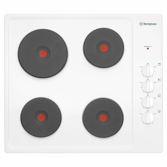 Westinghouse 60cm Electric Cooktop - White WHS642WC