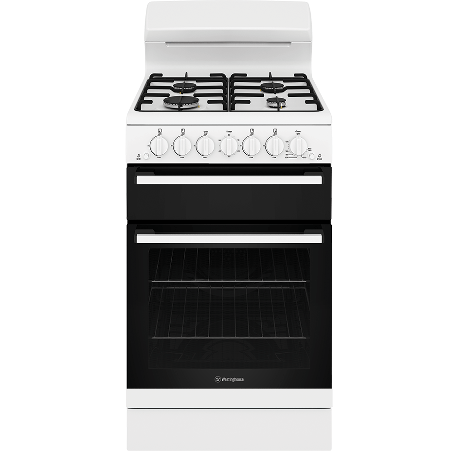 Westinghouse 54cm Freestanding Gas Oven/Stove - White WLG610WCH