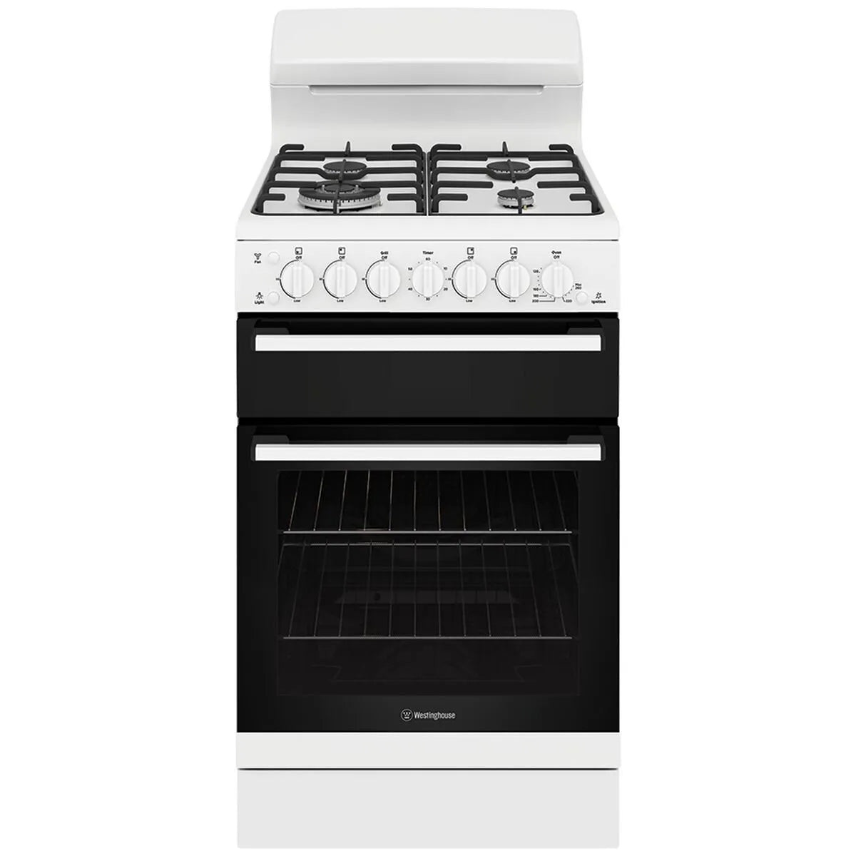Westinghouse 54cm Freestanding Gas Oven/Stove - White WLG512WCH