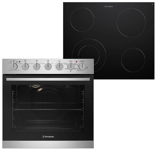 Westinghouse 60cm Electric Oven and 60cm Ceramic Cooktop Pack WVE645SC