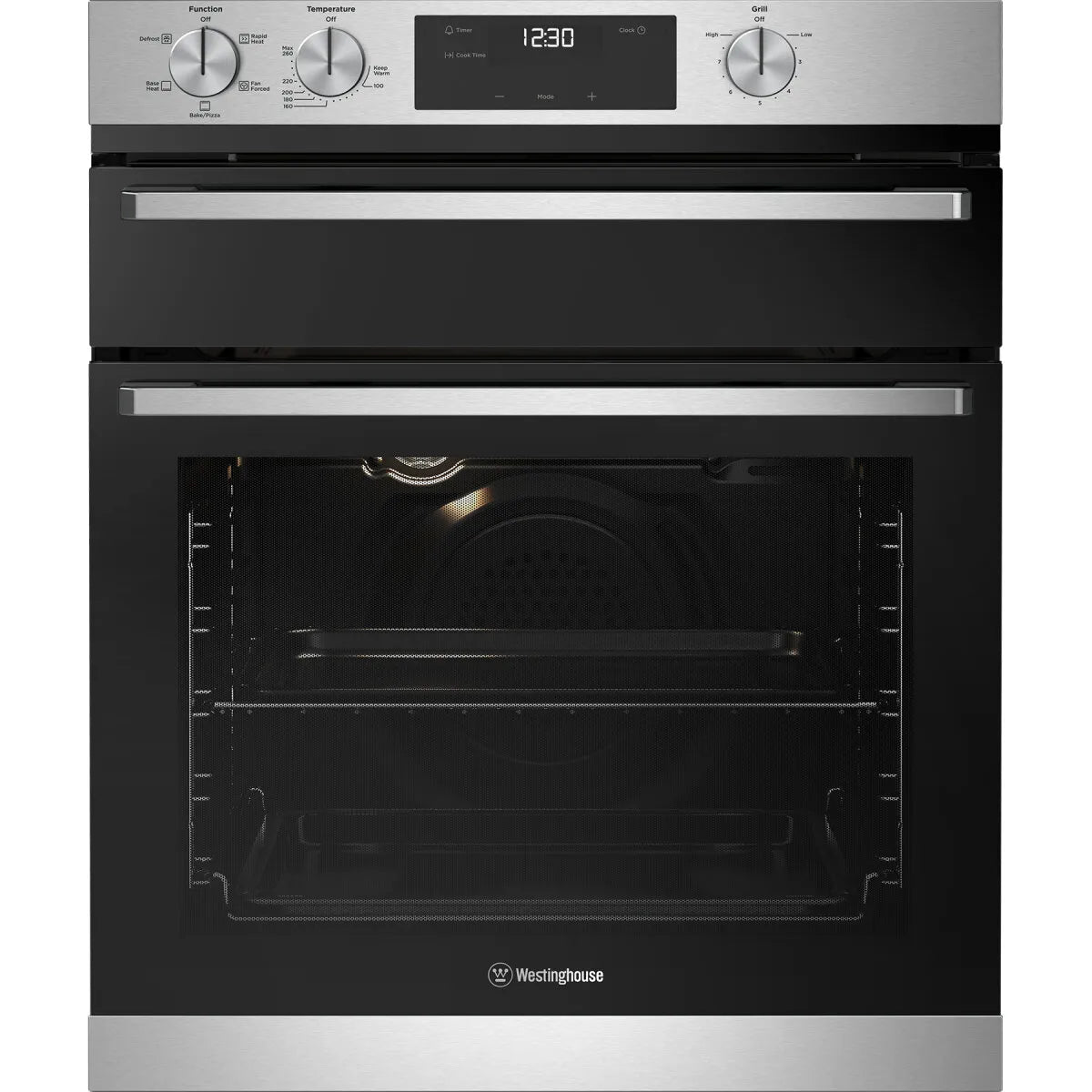 Westinghouse 60cm Multi-Function Oven with Separate Grill - Stainless Steel WVE6555SD