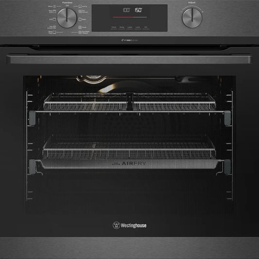 Westinghouse 60cm Multi-Function Pyrolytic Oven with AirFry and SteamBake - Dark Stainless Steel WVEP6717DD