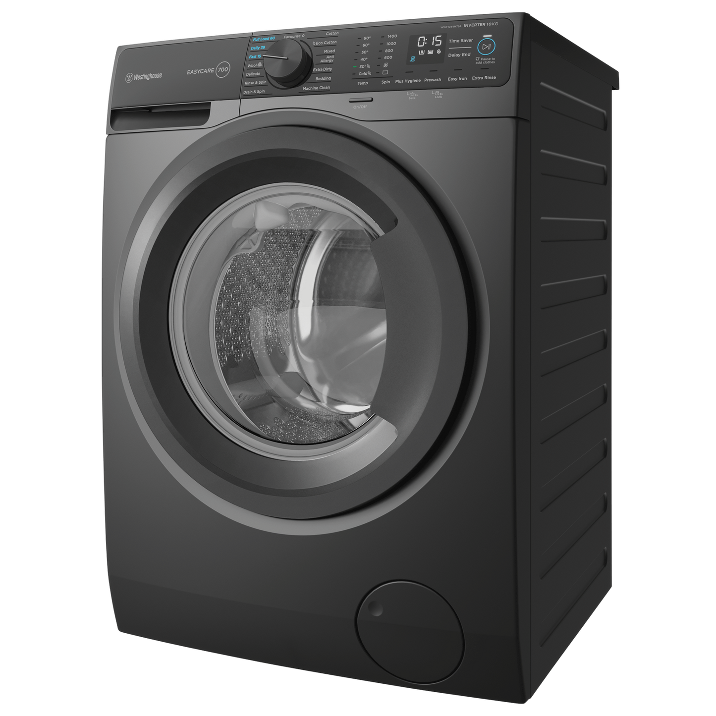 Westinghouse 10kg EasyCare 700 Front Load Washing Machine - Metallic Grey WWF1044M7SA