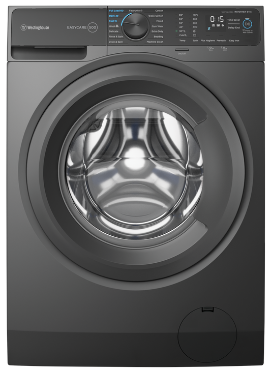 Westinghouse 9kg EasyCare 500 Series Front Load Washing Machine - Metallic Grey WWF9024M5SA