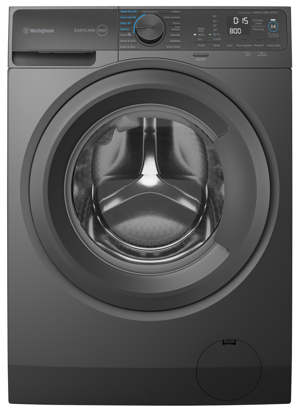 Westinghouse 9kg/5kg Washer Dryer Combo - Mettalic Grey WWW9024M5SA