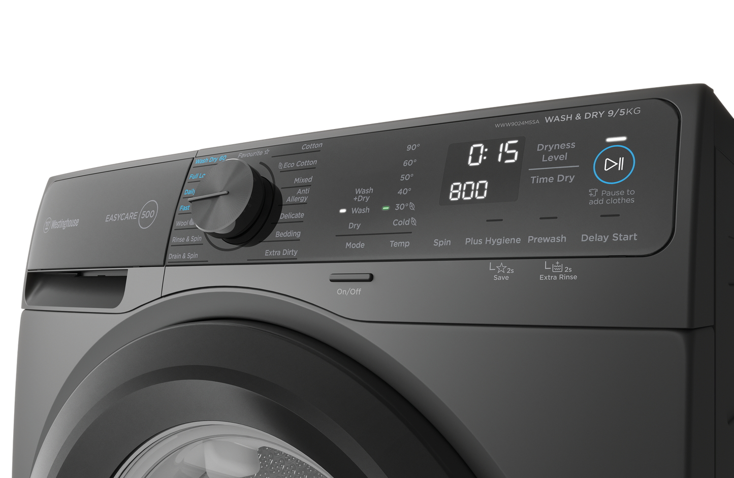 Westinghouse 9kg/5kg Washer Dryer Combo - Mettalic Grey WWW9024M5SA