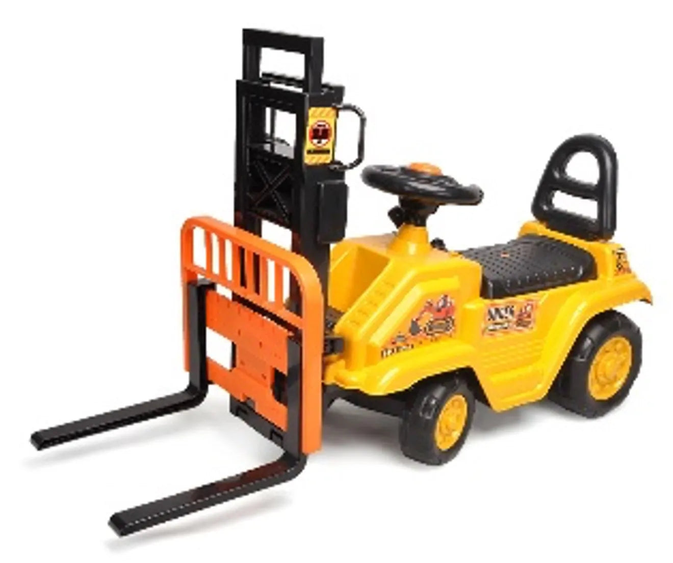 Lenoxx Ride-on Childrens Forklift with Mast Lift and Pallet - Yellow YD1003