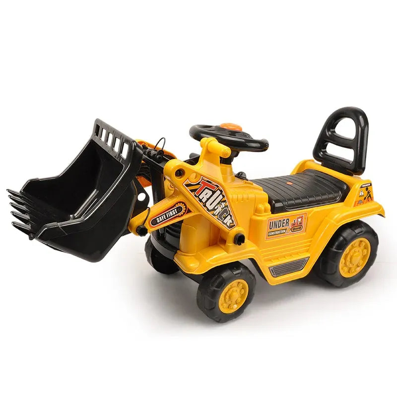 Lenoxx Ride-on Children's Digger with Interactive Gear Stick and Scoop- Yellow YD1004