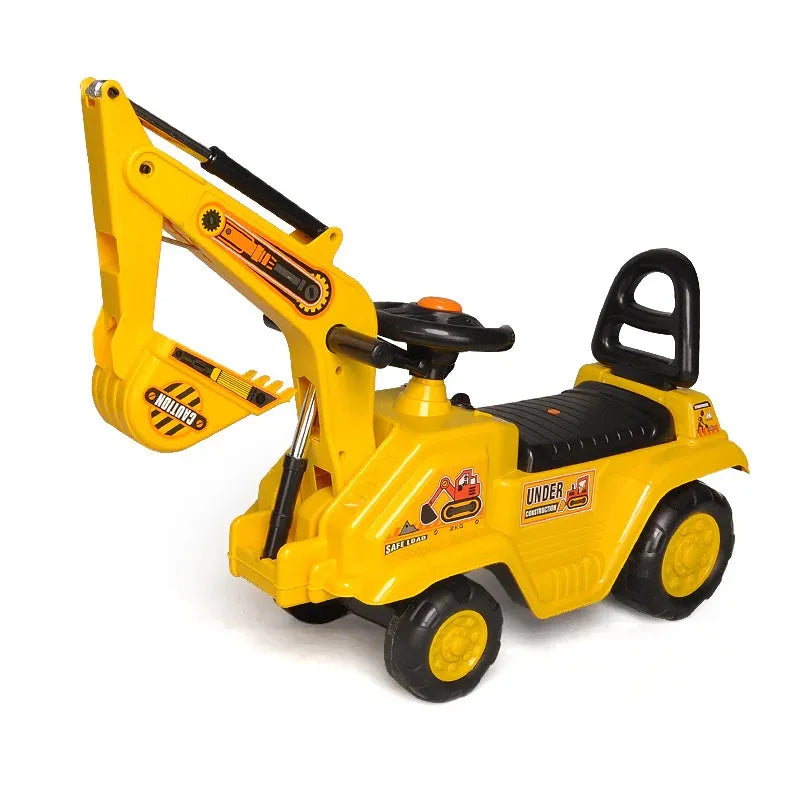 Lenoxx Ride-on Children's Excavator with Dual Operation Levers to Scoop - Yellow YD1007