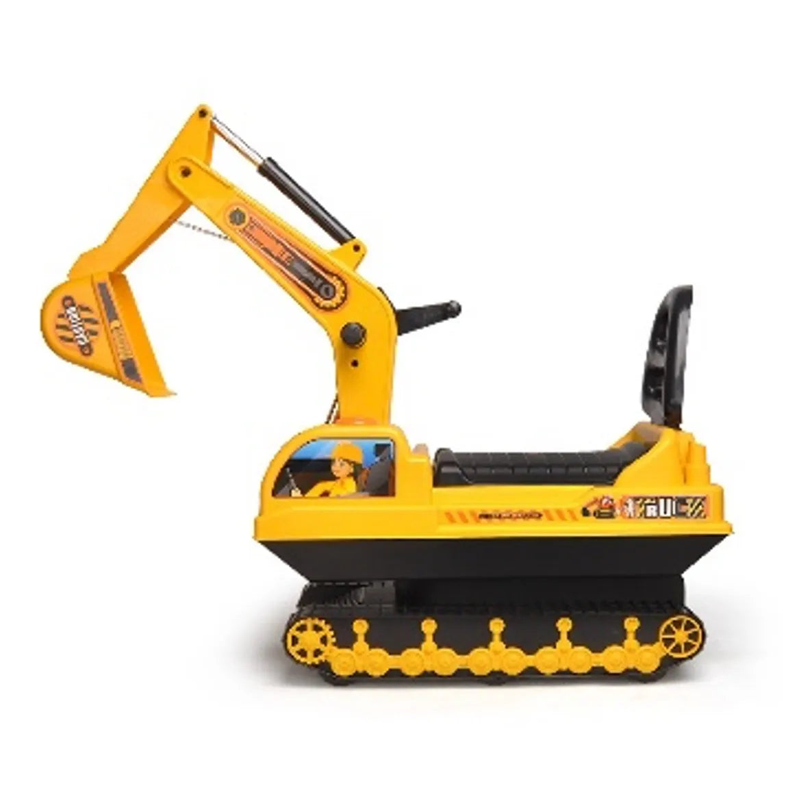 Lenoxx Ride-on Children's Excavator with Sturdy Track and Dual Operation Levers to Scoop - Yellow YD2001